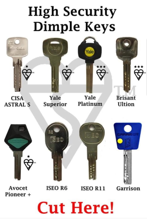 Key cutting high security dimple keys
